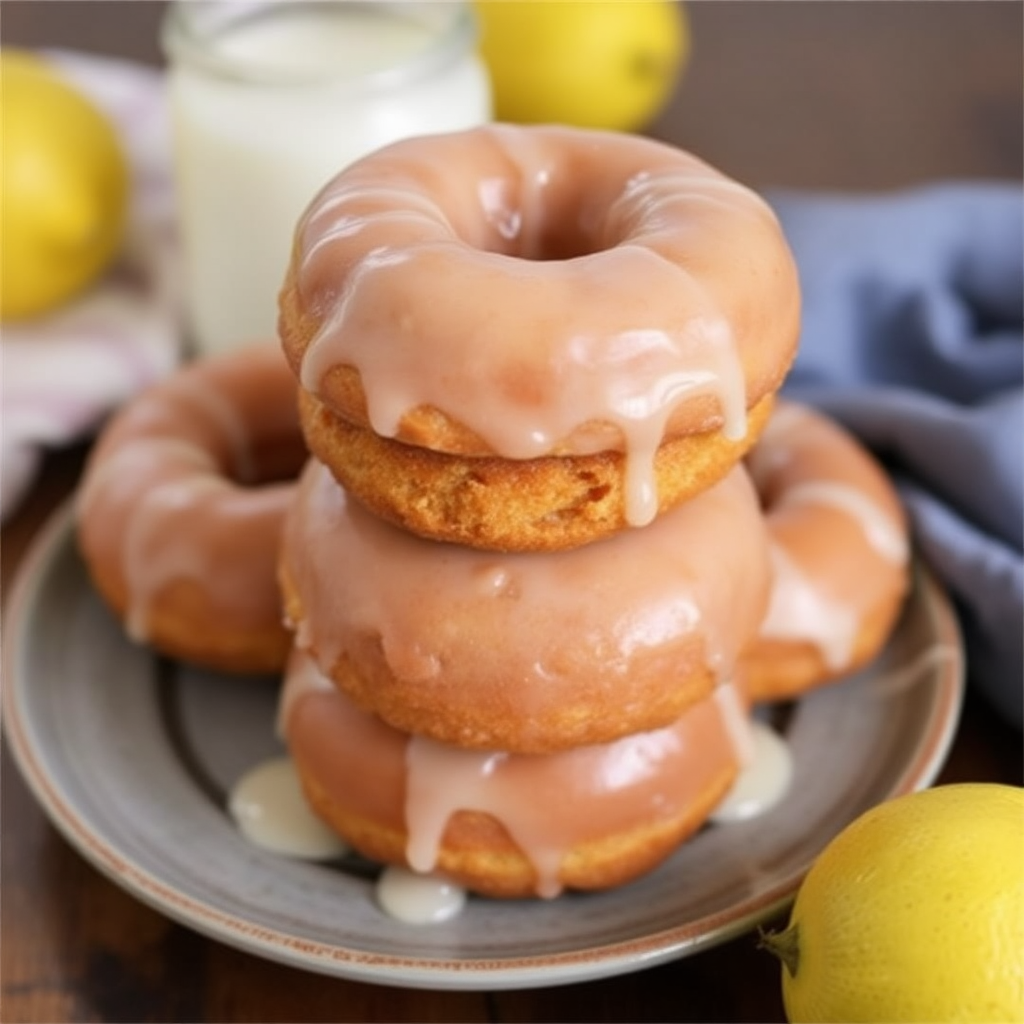 Apple Cider Donuts with Lemon Glaze