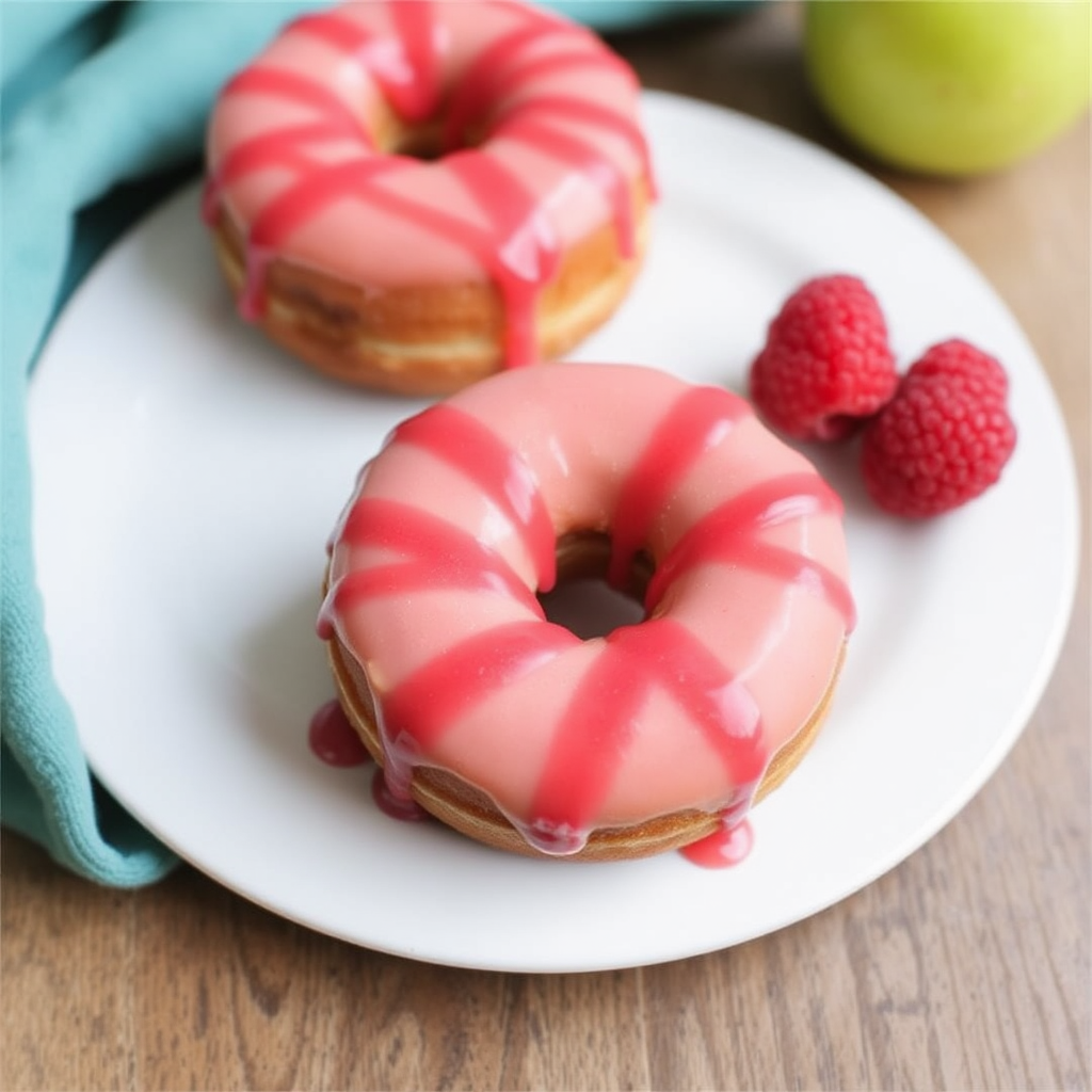 Apple Cider Doughnuts with Raspberry Glaze