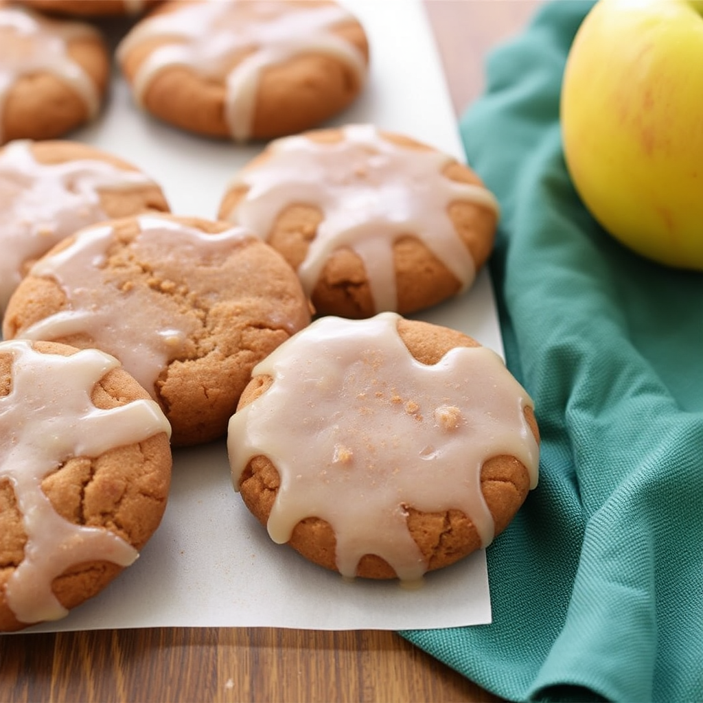 Apple Cider Glazed Gingerbread Cookies