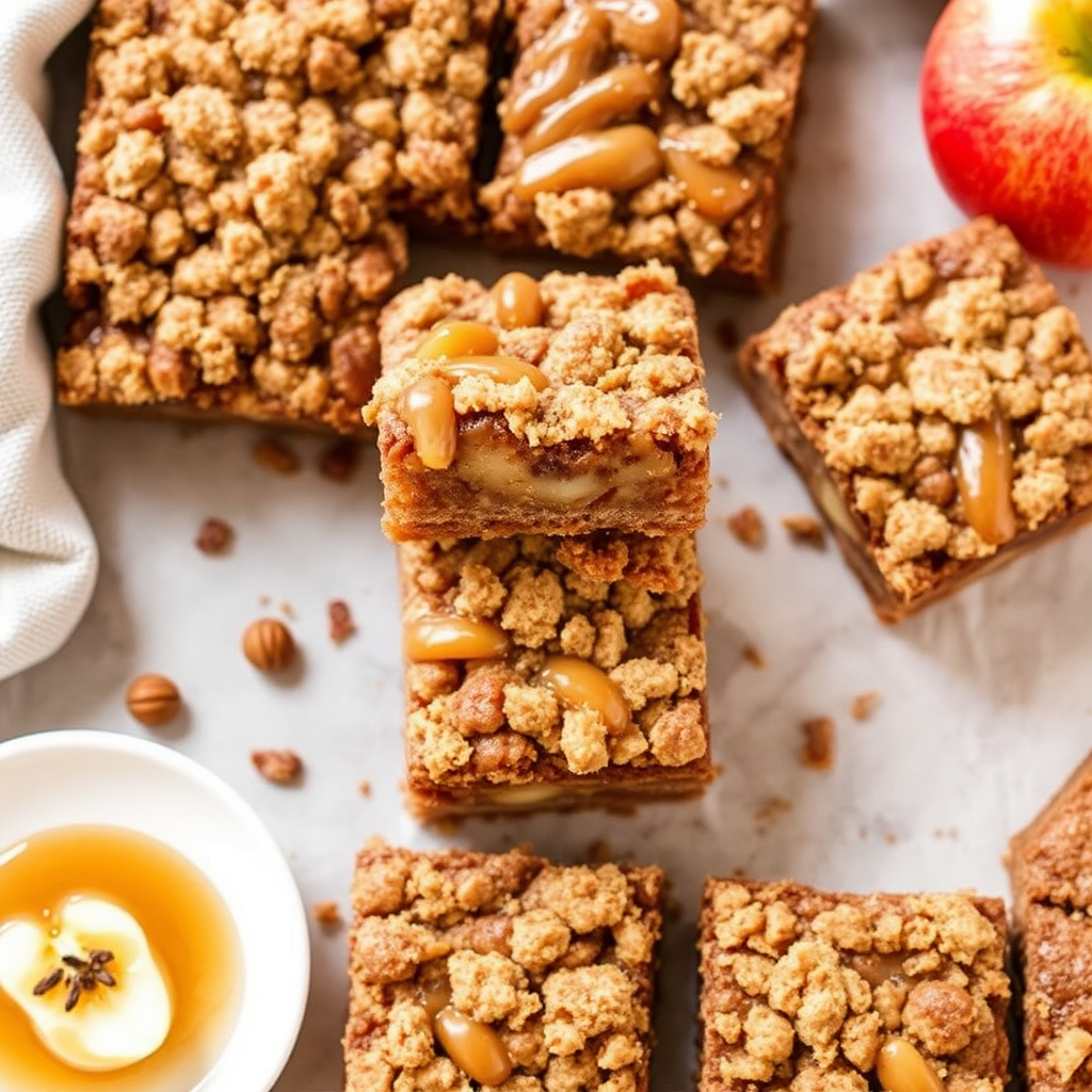 Caramel Apple Crumble Brownies