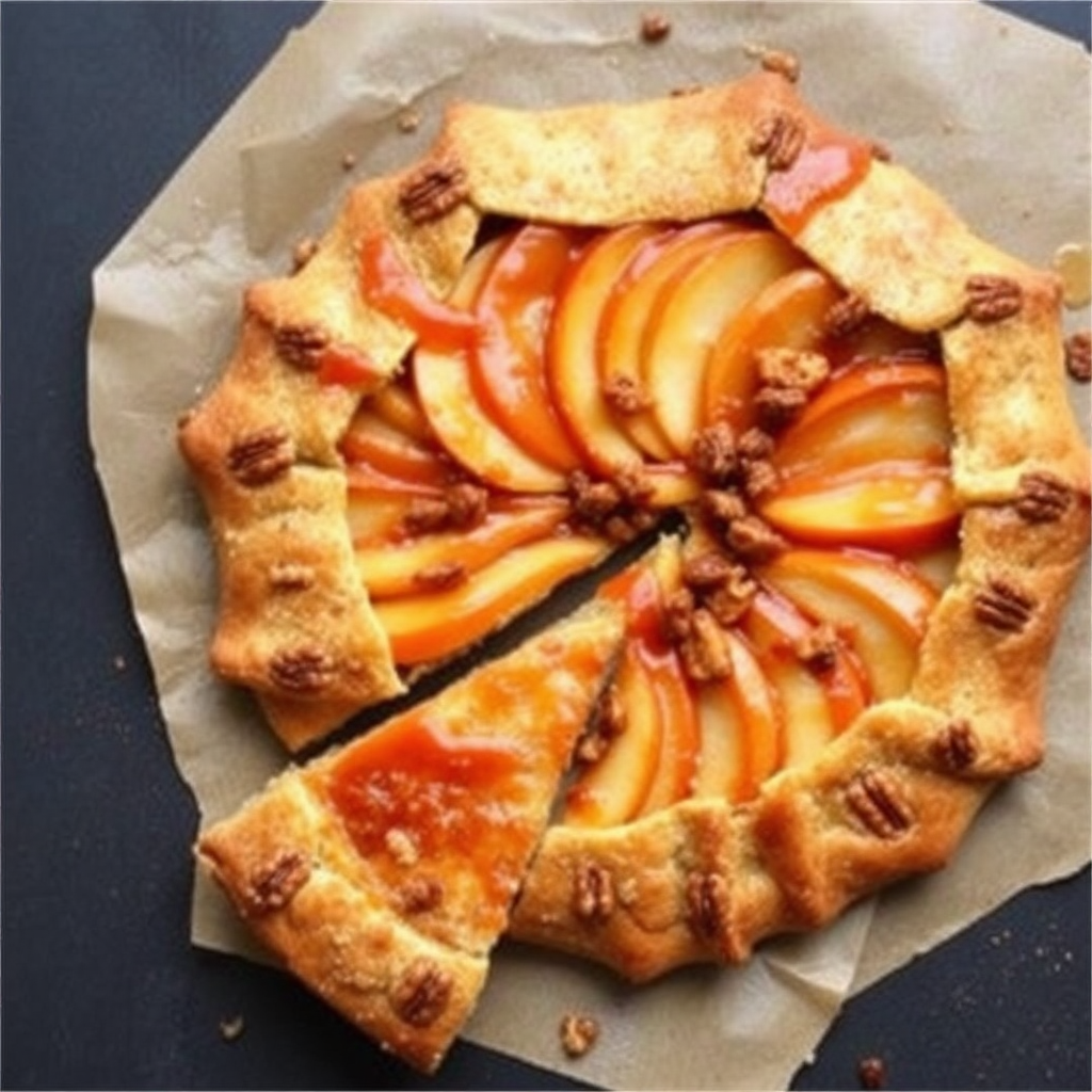 Caramel Apple Galette with Pecan Crust