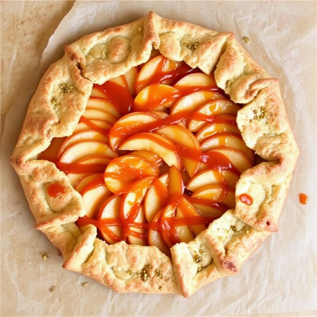 Caramel Apple Galette with Pistachio Crust