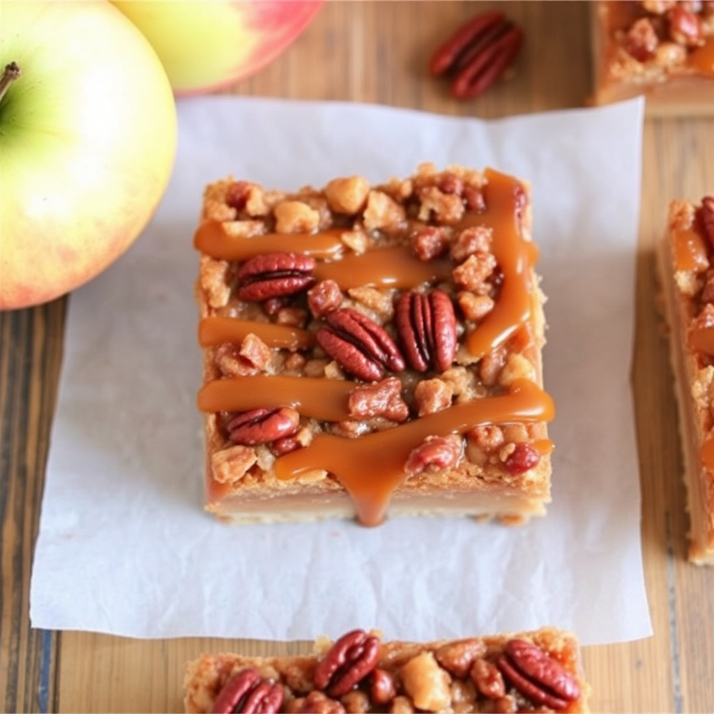 Caramel Apple Pecan Pie Bars