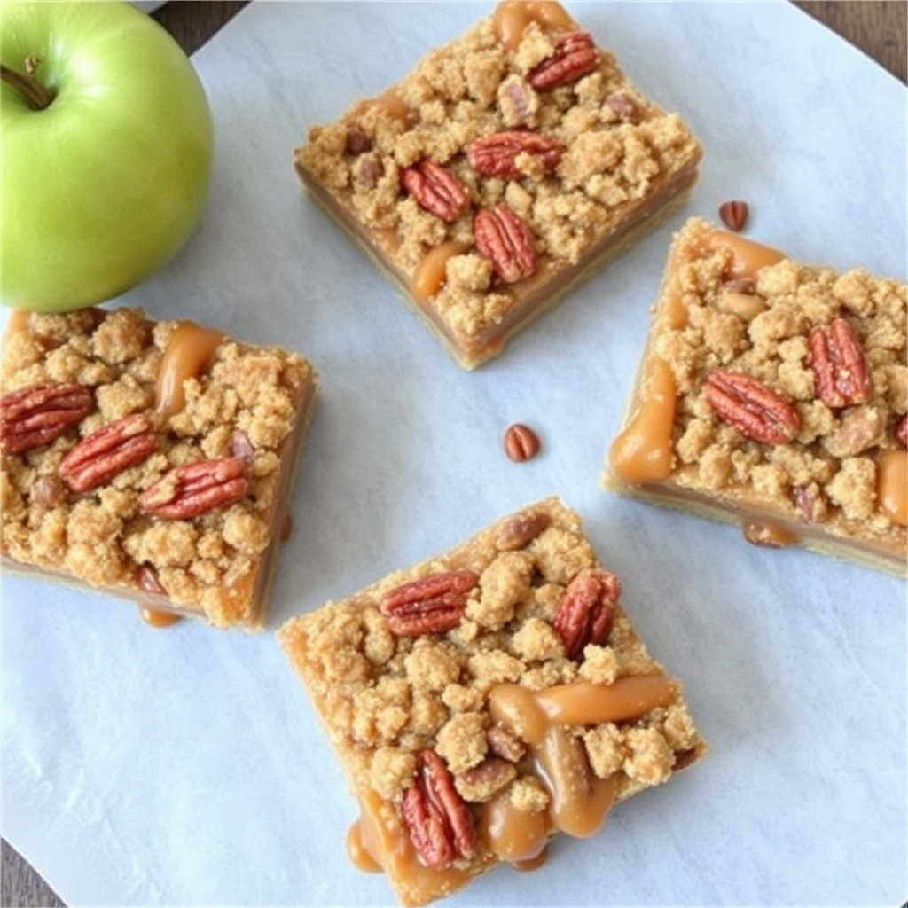 Caramel Apple Pecan Pie Crumble Bars