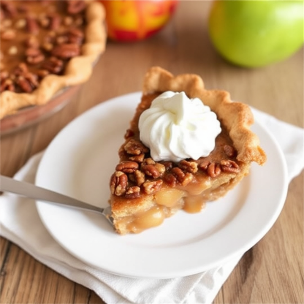 Caramel Apple Pie with a Pecan Crust