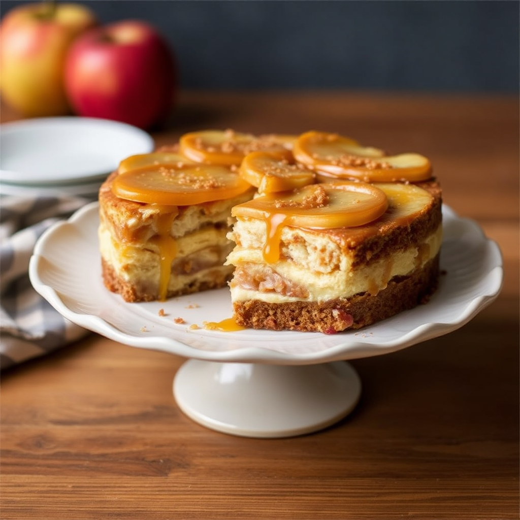 Caramel Apple Strata Cake