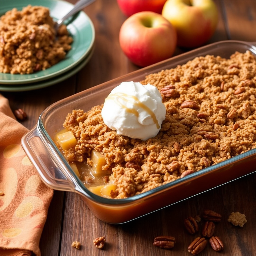 Caramel Pecan Apple Crumble