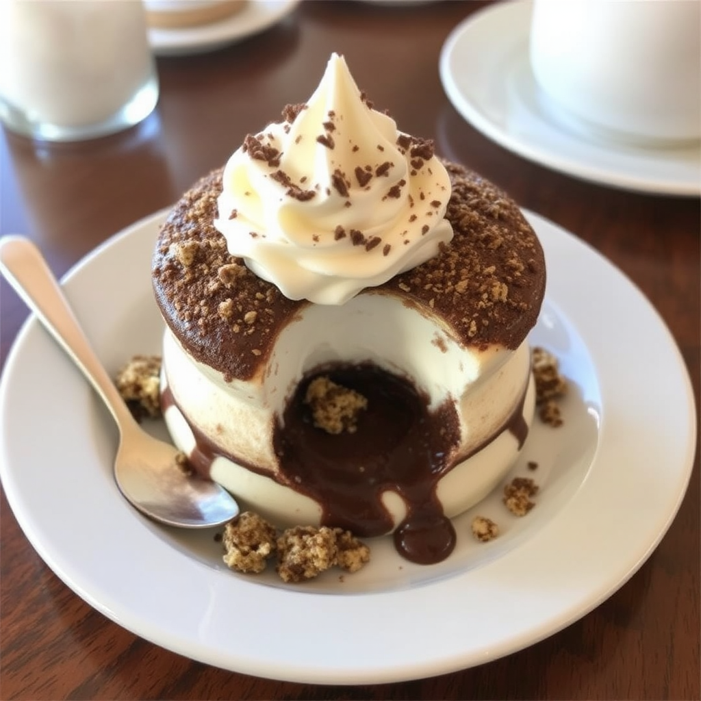 Chocolate Souffle Baked Alaska Crumble