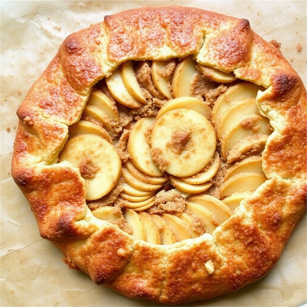 Cinnamon Apple Galette Variation - Apple Cider Crumble Pie