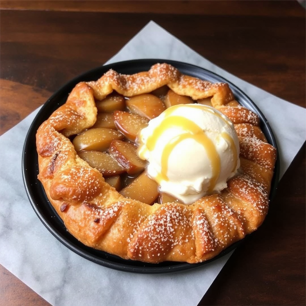 Cinnamon Apple Galette with Browned Butter Ice Cream