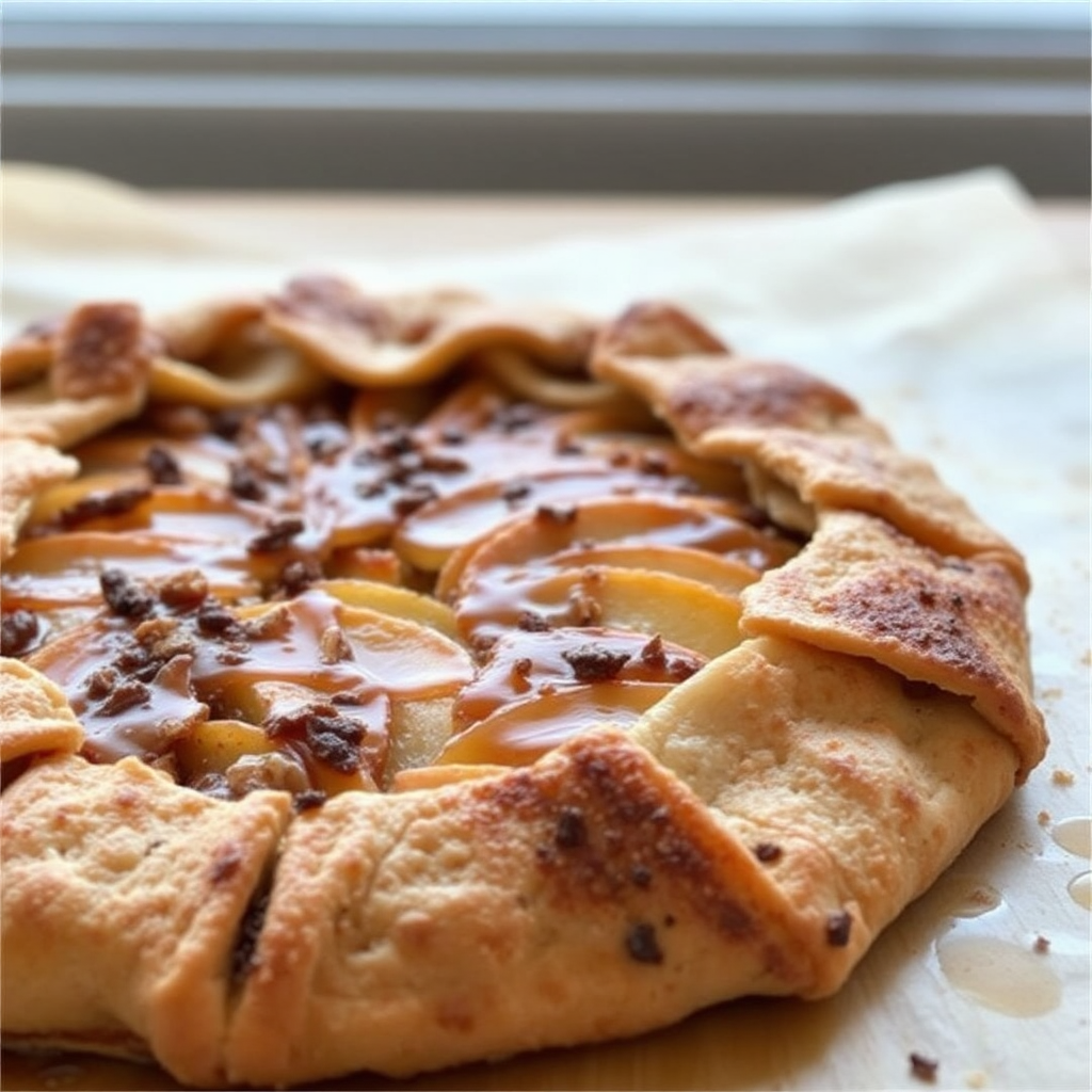 Cinnamon Apple Galette with Caramel Pecan Crust