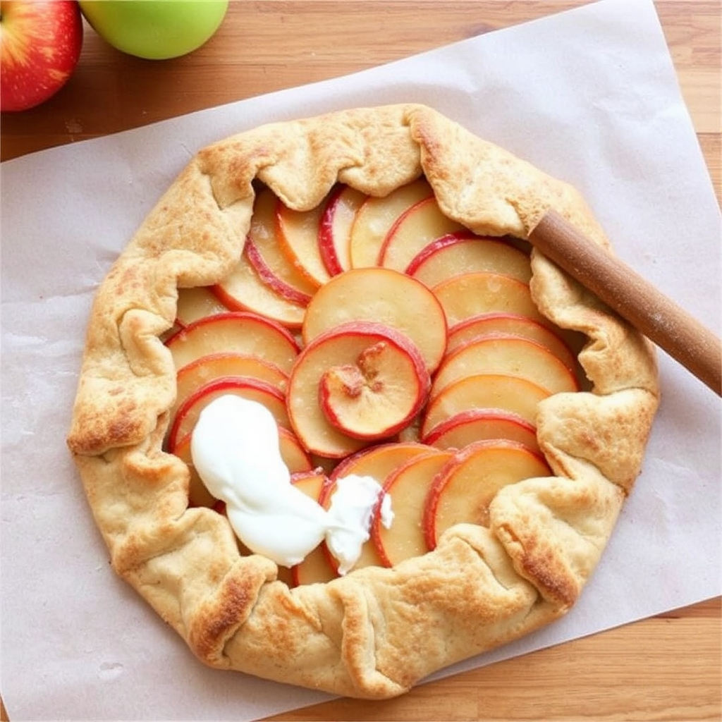 Cinnamon Apple Galette with Maple Cream Cheese Crust