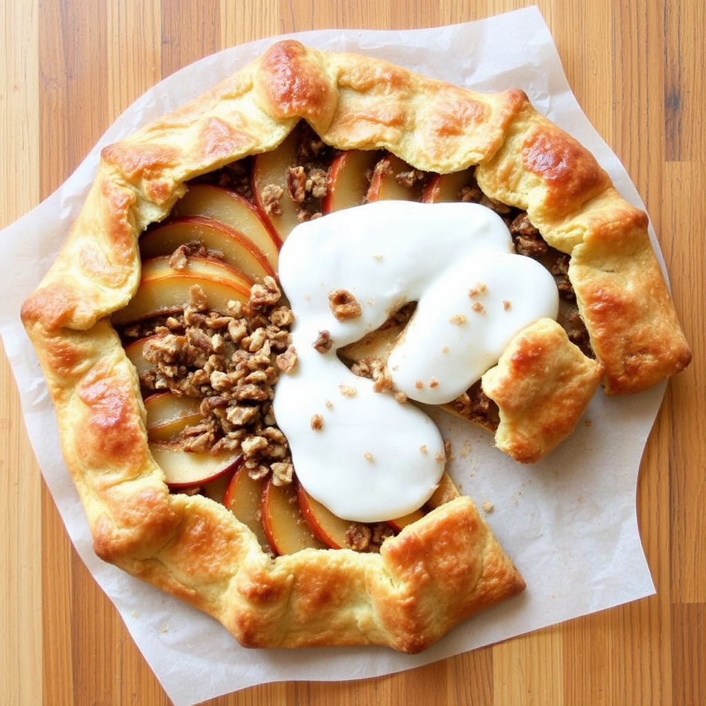 Cinnamon Apple Galette with Maple Pecan Crumble