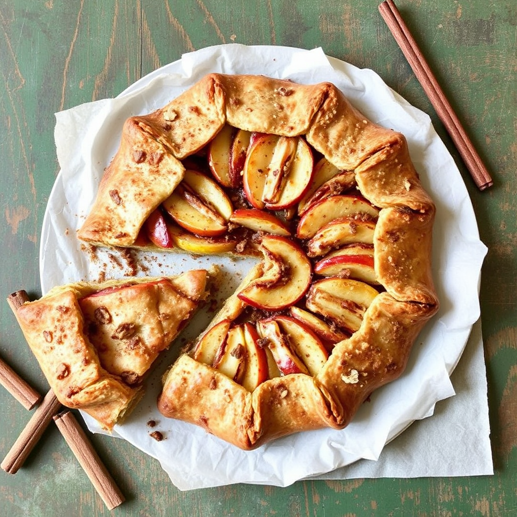 Cinnamon Apple Galette with Maple Pecan Crust