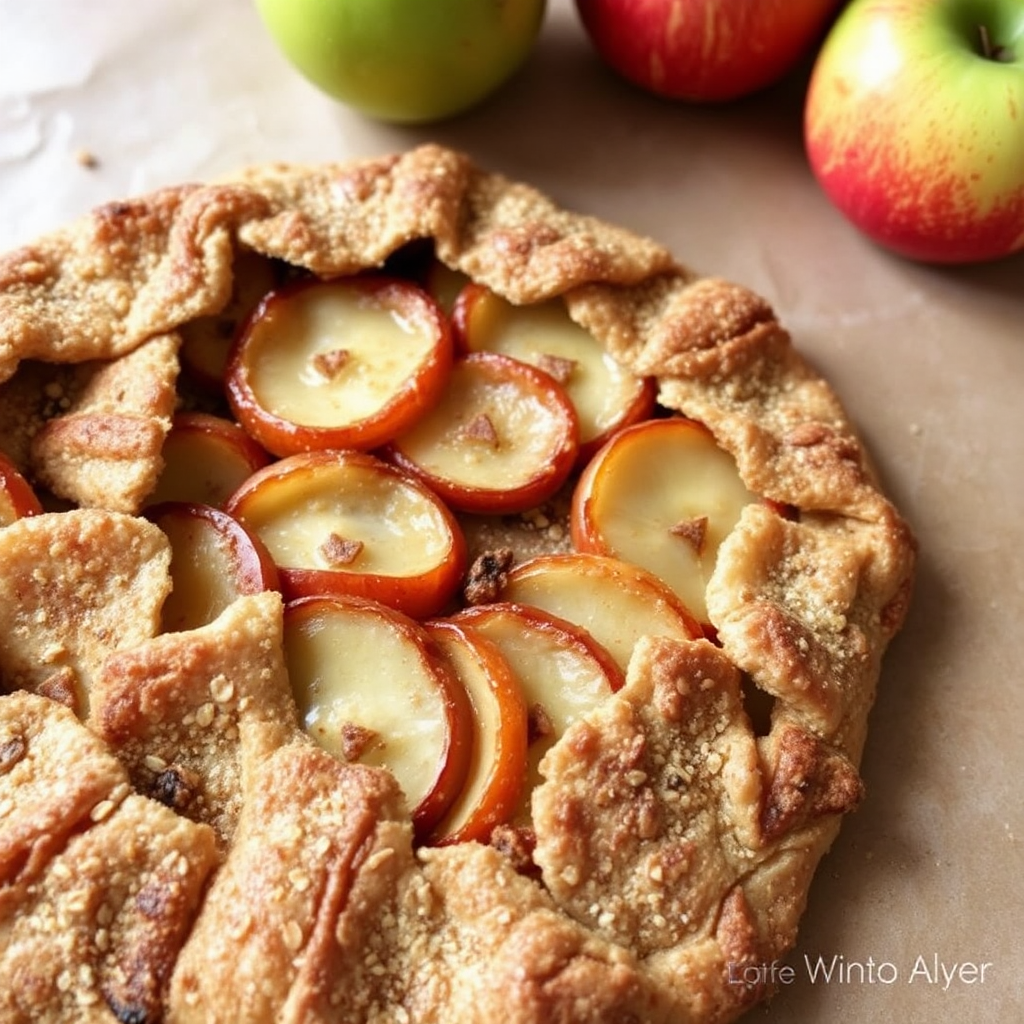 Cinnamon Apple Galette with Oat and Brown Sugar Crust