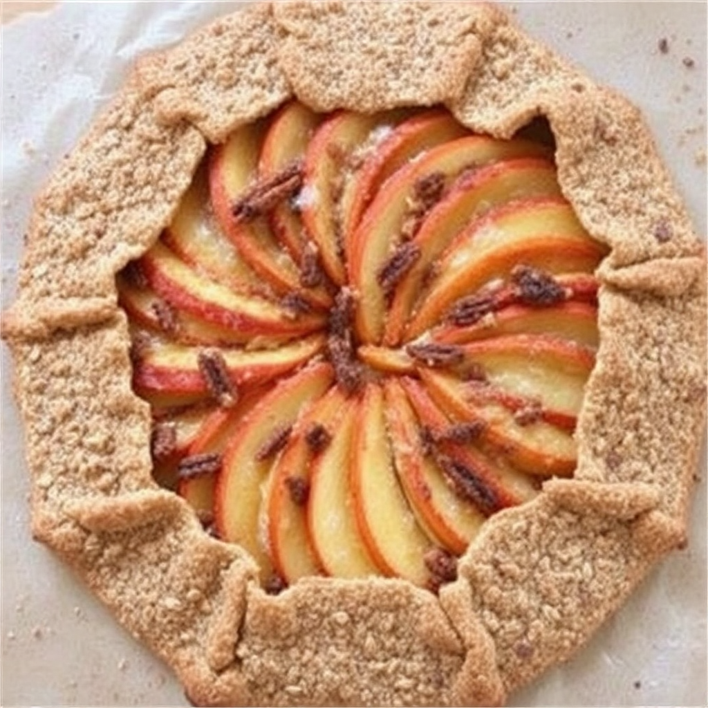 Cinnamon Apple Galette with Oat and Pecan Crust