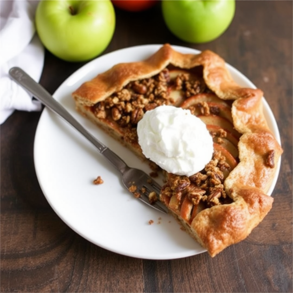 Cinnamon Apple Galette with Pecan Crumble Topping