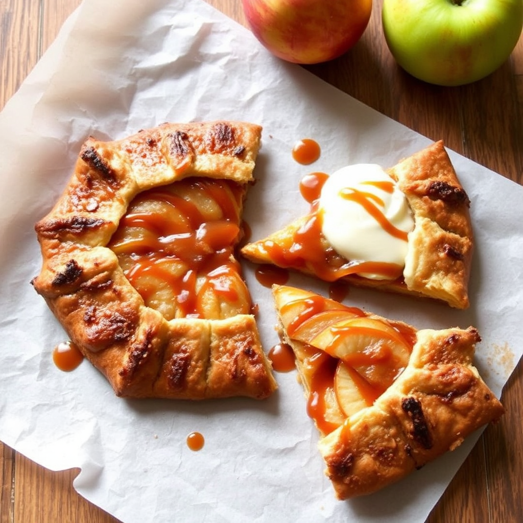 Cinnamon Apple Galette with Salted Caramel Glaze