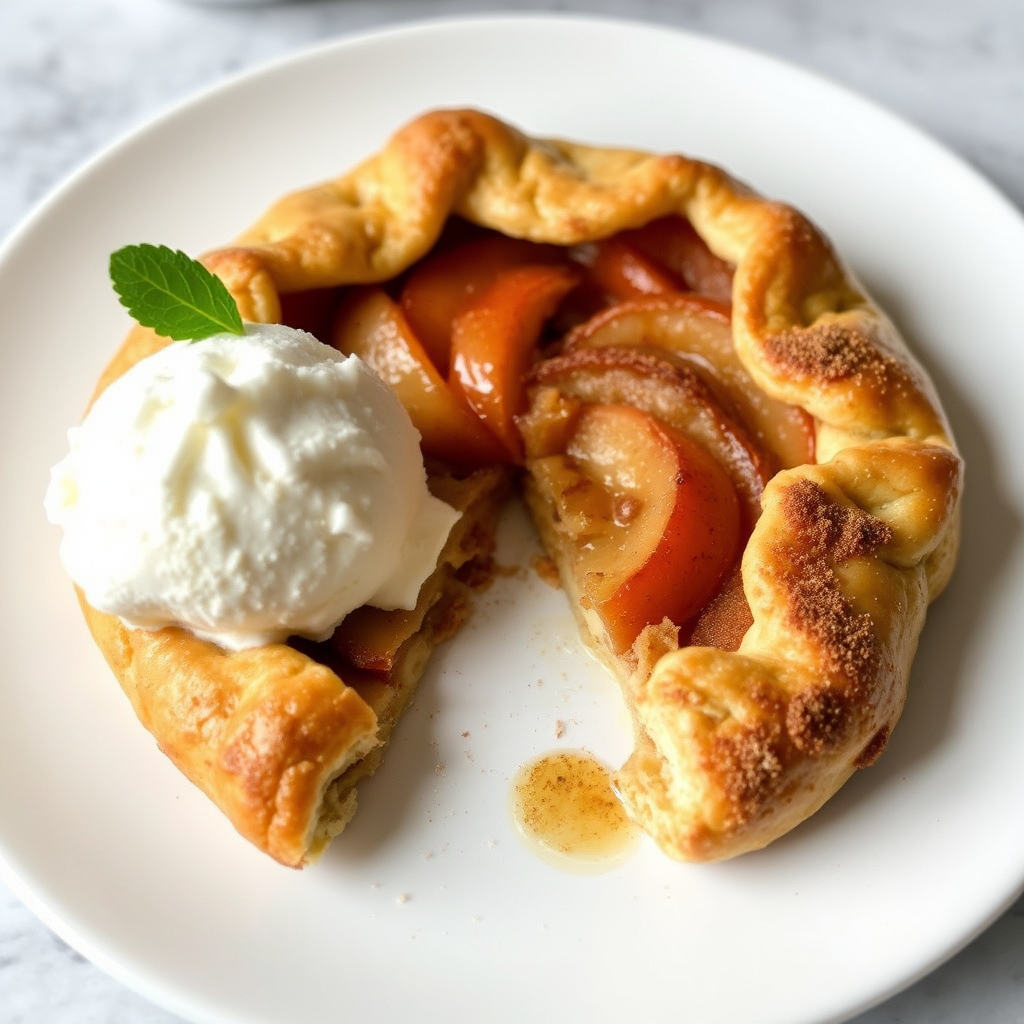 Cinnamon Apple Galette with Vanilla Ice Cream