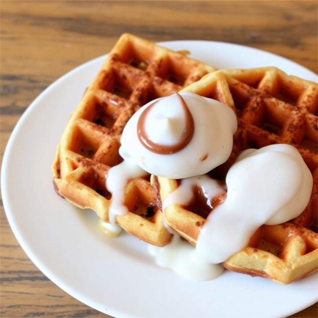 Cinnamon Roll Waffles