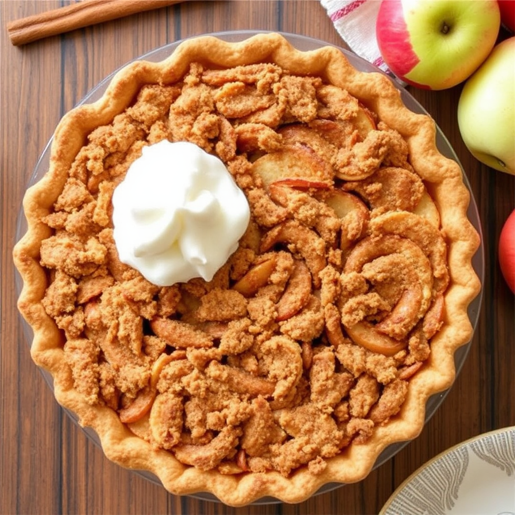 Cinnamon Swirl Apple Crumble Pie