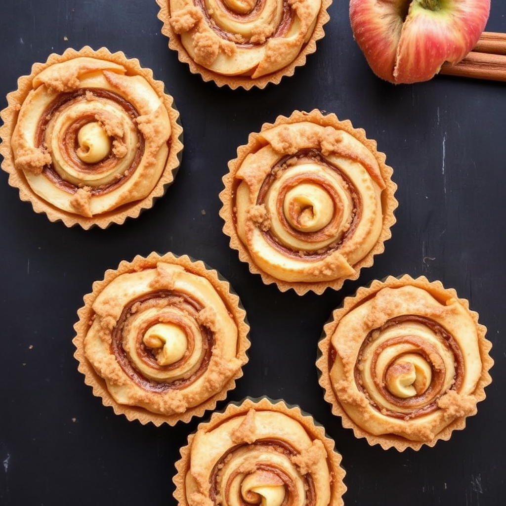 Cinnamon Swirl Apple Crumble Tarts