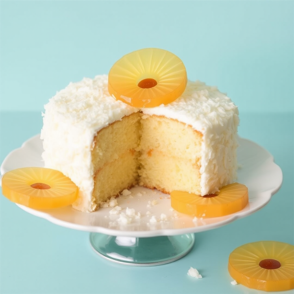 Coconut Cake with Pineapple Upside-Down Flavor