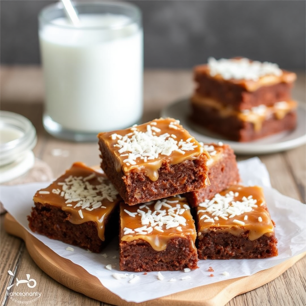 Coconut Caramel Flan Brownies