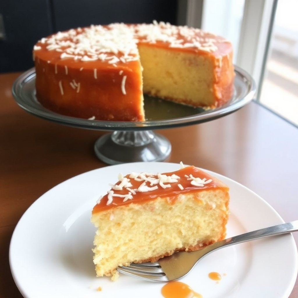 Coconut Caramel Flan Cake