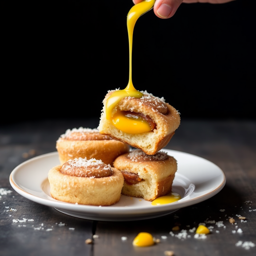 Coconut Cinnamon Rolls with Mango Filling