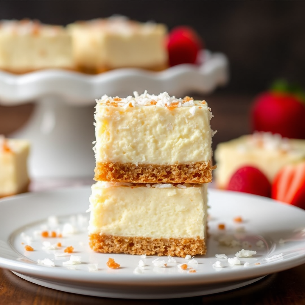 Coconut Cream Cheesecake Bars