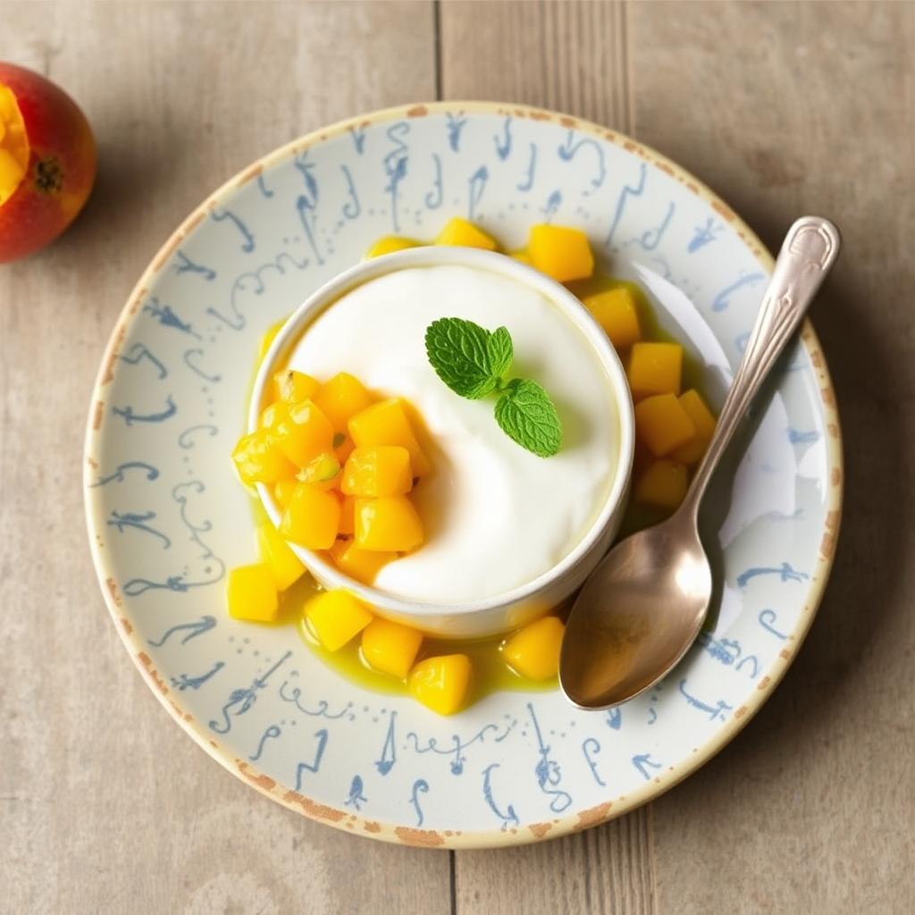 Coconut Cream Panna Cotta with Mango Salsa