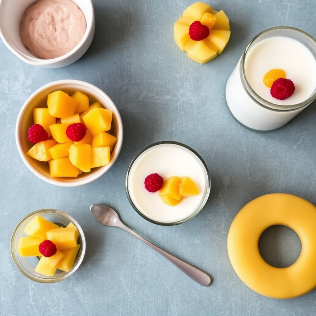 Coconut Cream Panna Cotta with Mango and Pineapple