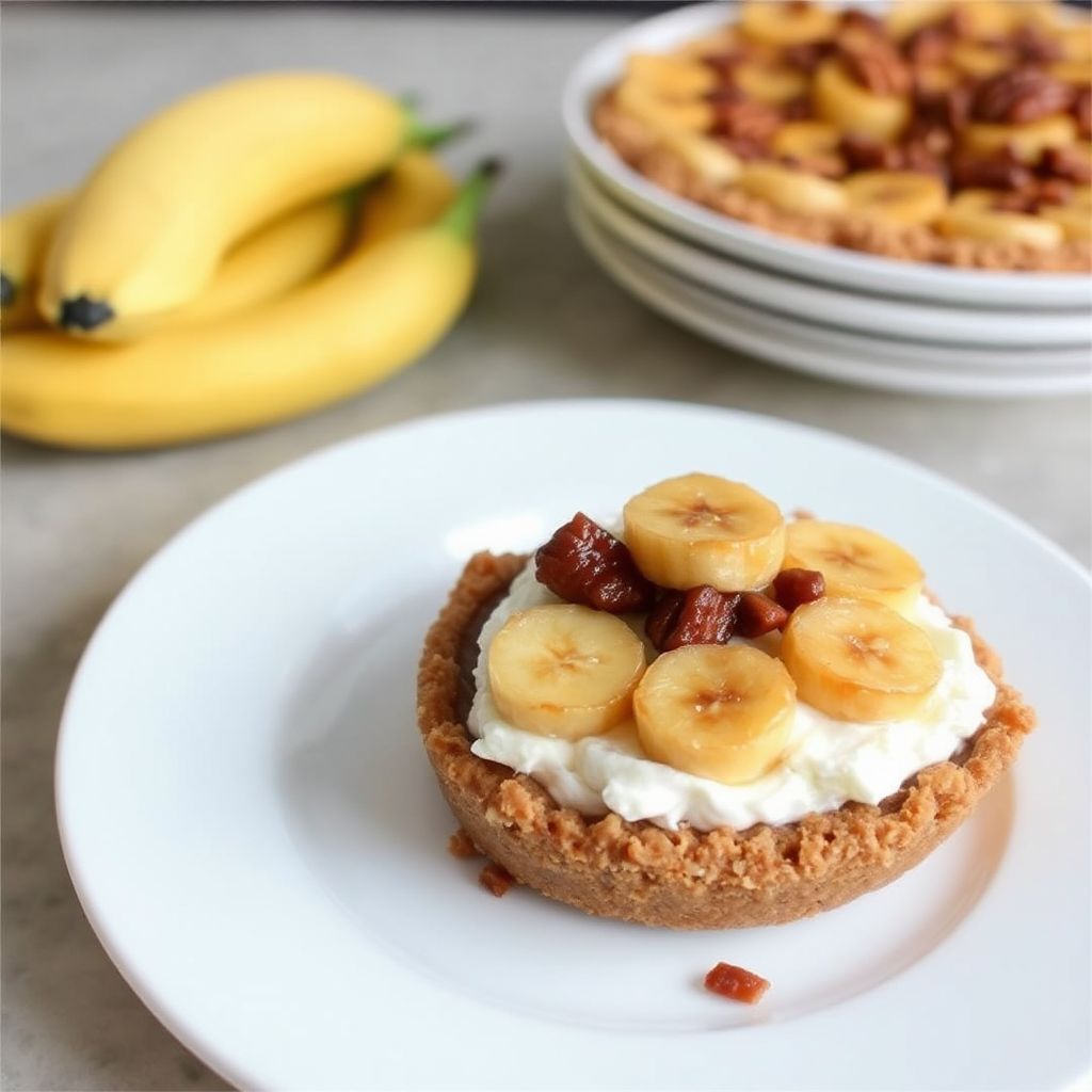 Coconut Cream Pie with Caramelized Banana and Pecan Crust