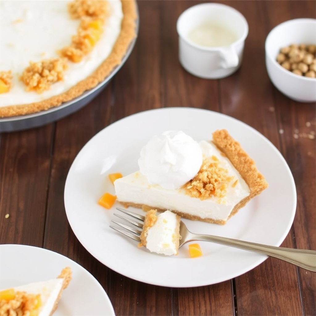 Coconut Cream Pie with Mango Salsa Crumble