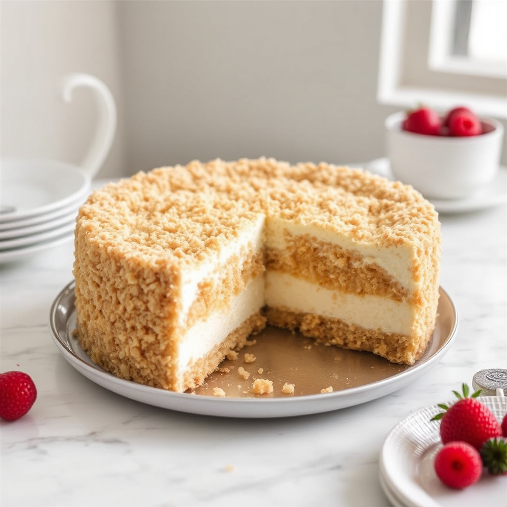 Coconut Crumble Mousse Cake