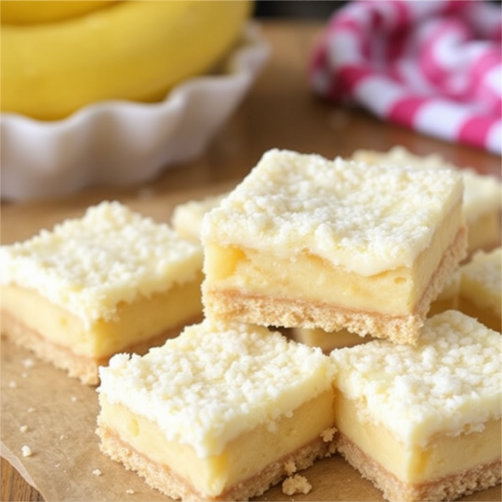 Coconut Crusted Banana Cream Pie Bars