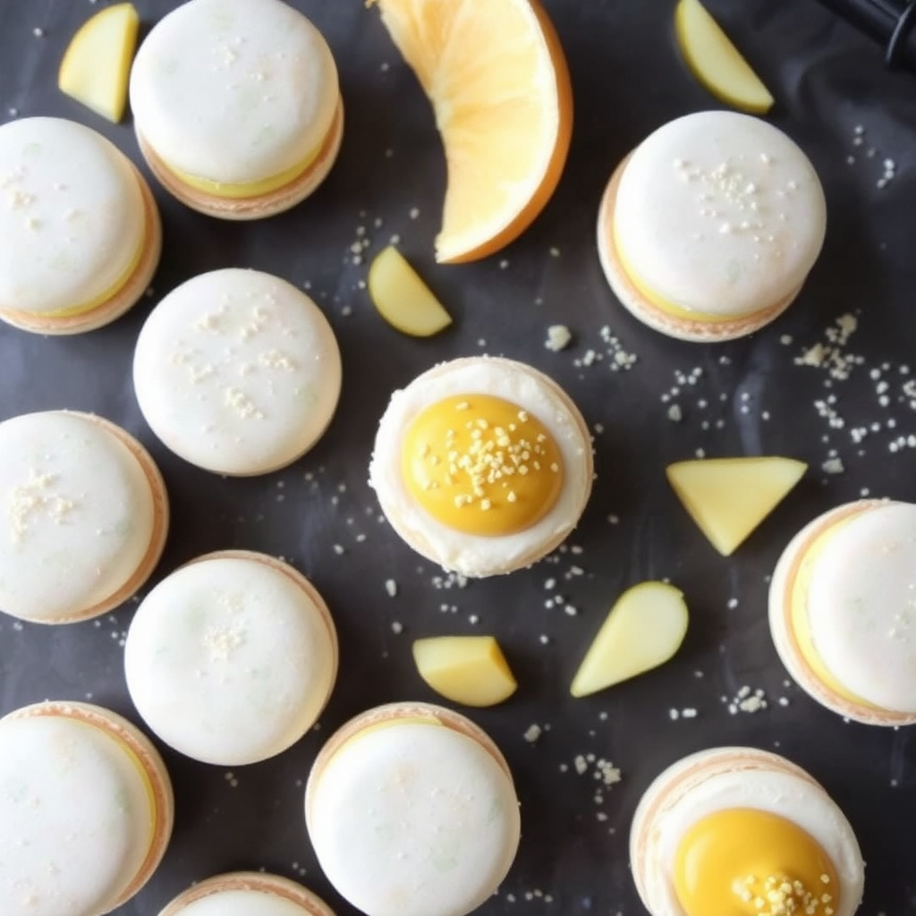 Coconut Lime Macarons with Mango Mousse