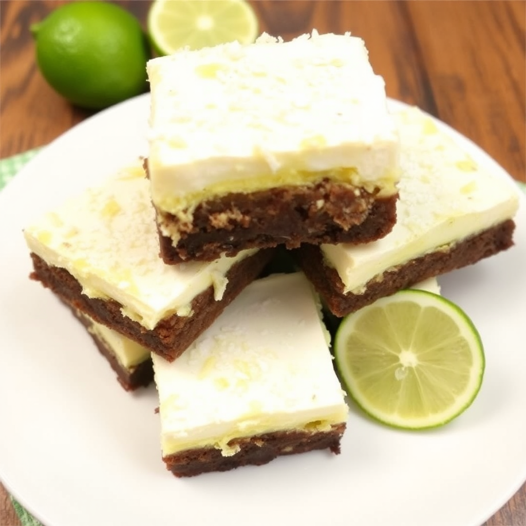 Coconut Lime Mousse Brownies