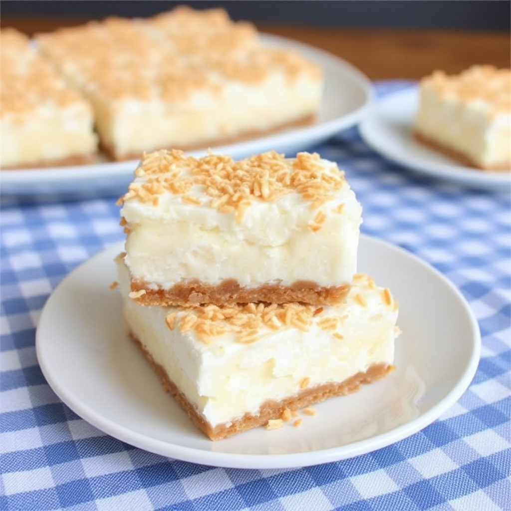 Coconut Macaroon Cheesecake Bars