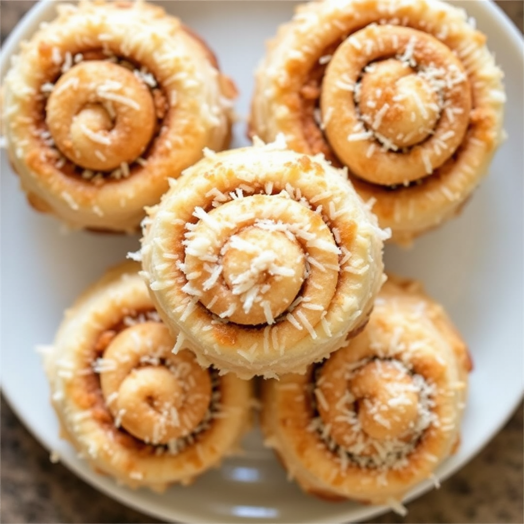 Coconut Macaroon Cinnamon Rolls