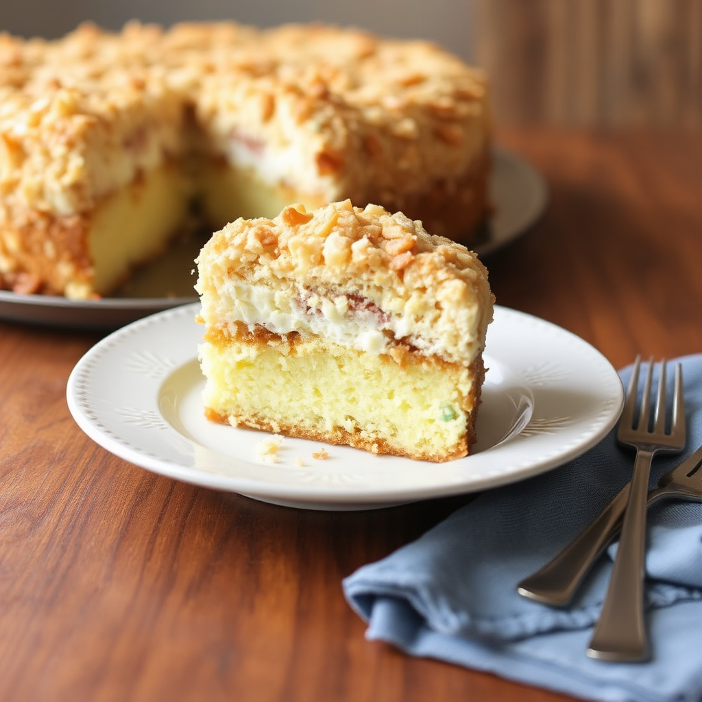 Coconut Macaroon Crumble Cake