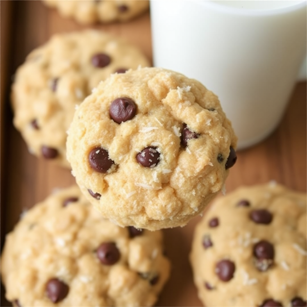 Coconut Macaroon Crusted Chocolate Chip Cookies