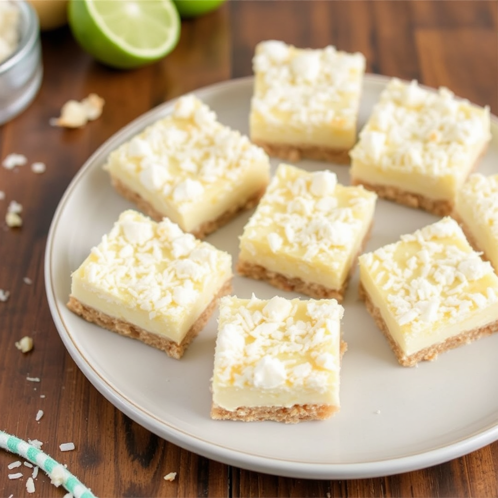 Coconut Macaroon Crusted Key Lime Pie Bars