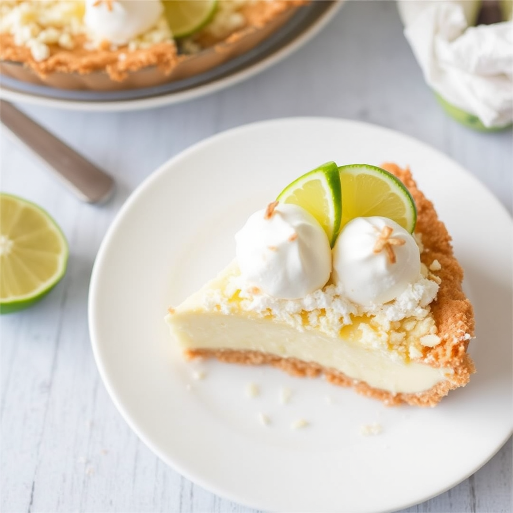 Coconut Macaroon Crusted Key Lime Pie