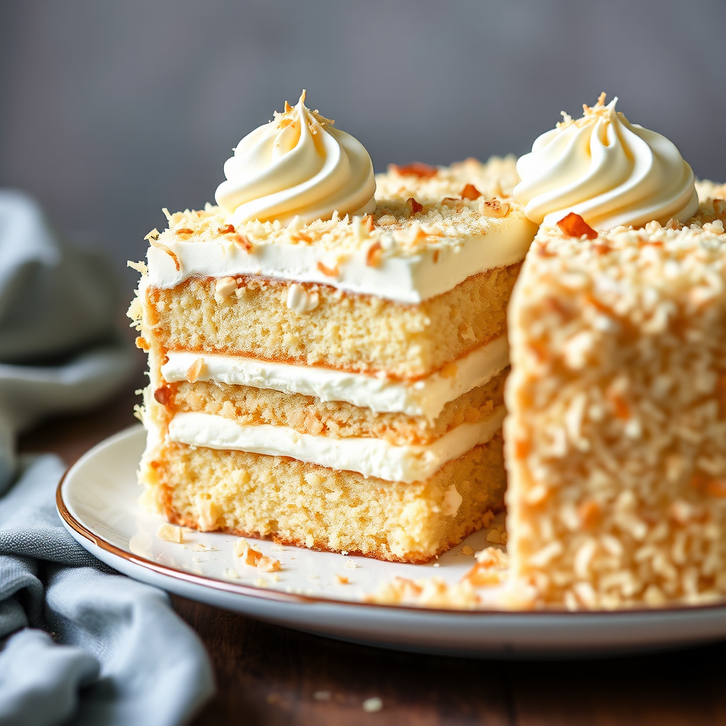 Coconut Macaroon Tres Leches Cake