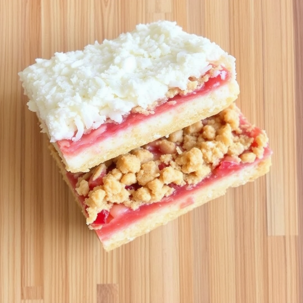 Coconut Macaroon and Strawberry Crumble Bars