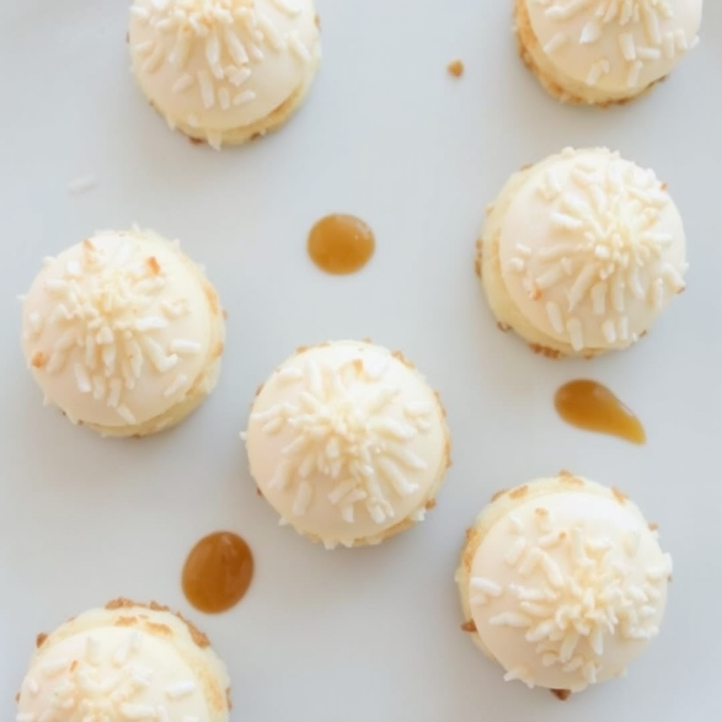 Coconut Macaroons with Caramelized Pineapple and Spiced Rum