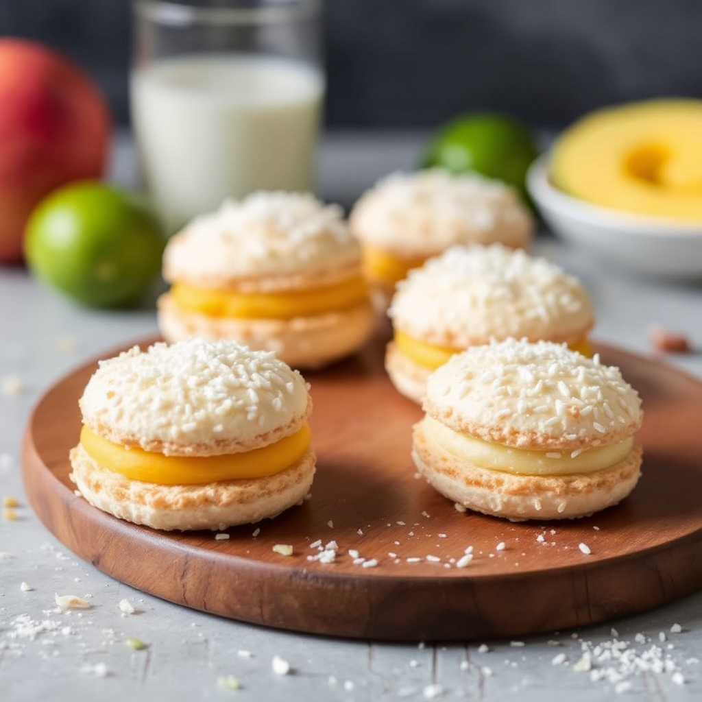 Coconut Macaroons with Mango and Lime