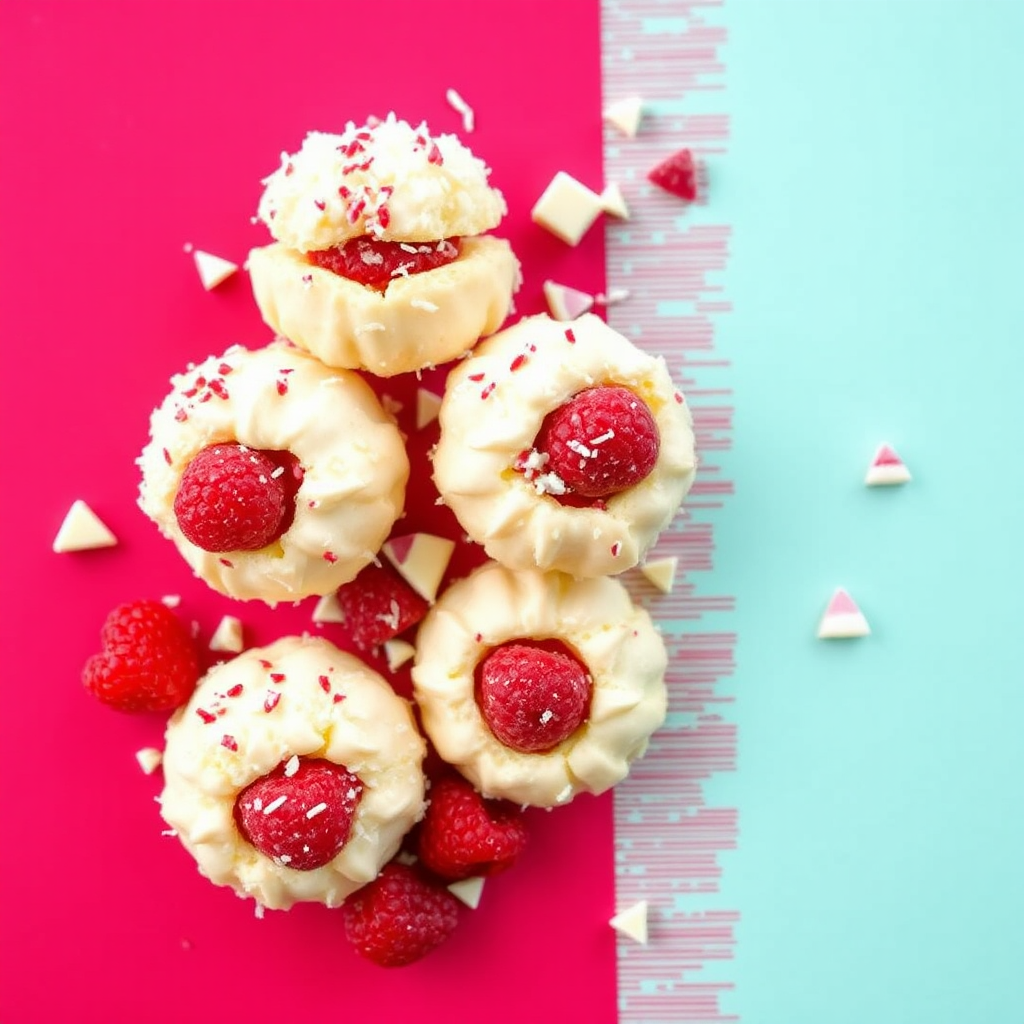 Coconut Macaroons with Raspberry and White Chocolate